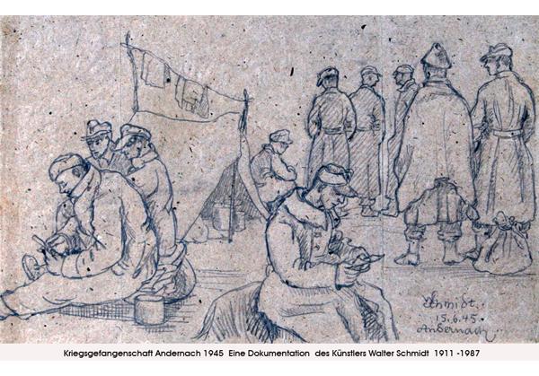 Kriegsgefangenschaft Andernach - Eine Dokumentation des Künstlers Walter Schmidt (1911-1987) Kriegsgefangenschaft Andernach - Eine Dokumentation des Künstlers Walter Schmidt (1911-1987)