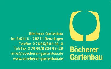 Böcherer Gartenbau, Inhaber Markus Böcherer, Hirtenweg 5, 79312 Emmendingen-Wasser, Tel. 07641/48822, Fax 07641/571571, info@boecherer-gartenbau.de, www.boecherer-gartenbau.de