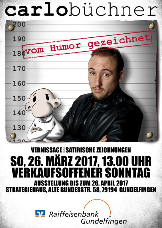 Ausstellungs-Plakat Carlo Büchner - vom Humor gezeichnet Ausstellungs-Plakat Carlo Büchner - vom Humor gezeichnet