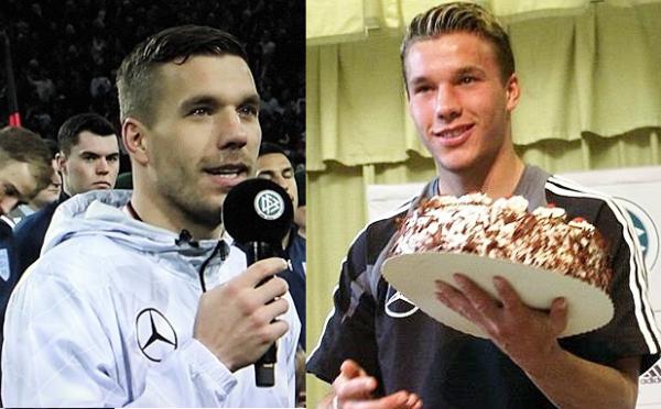 Fast 13 Jahre liegen zwischen diesen beiden Bildern. Lukas Podolski verabschiedete sich heute von den Zuschauern in Dortmund (links). Rechts: Geschenk zu seinem 19. Geburtstag am 4. Juni 2004.

TV-Foto (links): REGIOTRENDS und REGIOTRENDS-Exklusiv-Foto (rechts): Reinhard Laniot