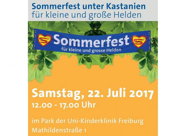 22. Juli: Sommerfest für kleine und große Helden - Die Universitäts-Kinderklinik feiert ihr traditionelles Sommerfest
Foto: Universitätsklinikum Freiburg 22. Juli: Sommerfest für kleine und große Helden - Die Universitäts-Kinderklinik feiert ihr traditionelles Sommerfest
Foto: Universitätsklinikum Freiburg