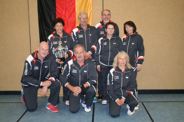 Das erfolgreiche Team TTBW erringt den Deutschlandpokal 2017 (Im Bild rechts hinten: Martin Frey, TV Denzlingen)