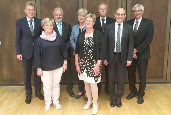 Von links: Marcel Thimm, Ingelore Zimmermann, Fridolin Volk, Angelika Disch, Gudrun Ernst, Lothar Mücke, Erich Greil, Mario Bross
