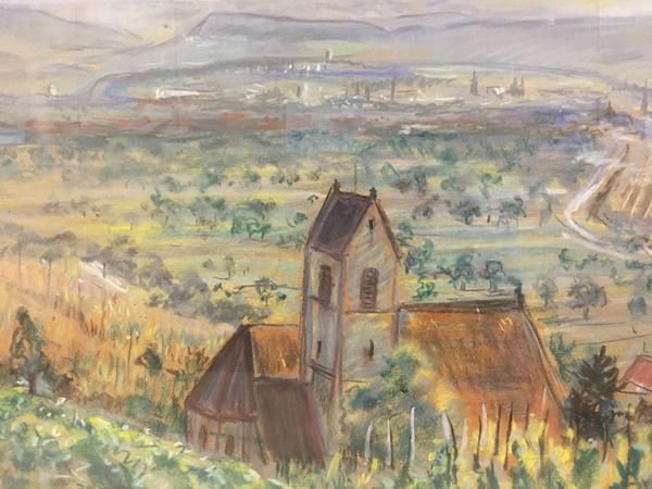 Kleine Dauerausstellung von Bowien-Bildern im Rathaus zeigt historische Ansichten von Weil am Rhein

Blick auf Haltingen und Basel