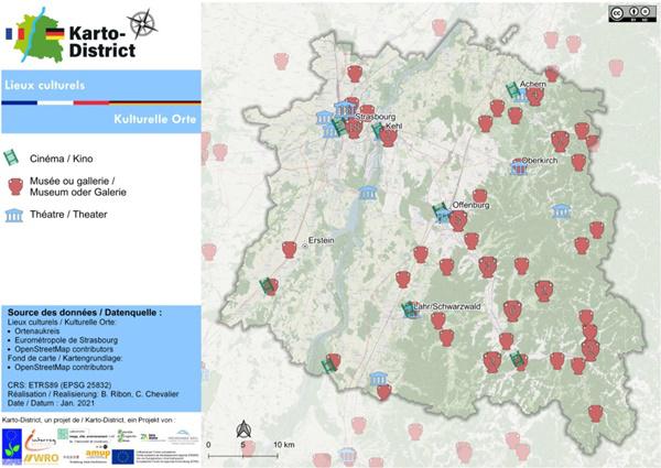 Neue grenzüberschreitende Themenkarten dank „Karto-District“ 
Kulturelle Orte

Bild: Eurodistrikt Strasbourg-Ortenau