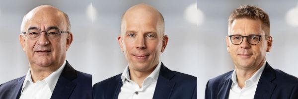 Generationswechsel in Vorstand und Aufsichtsrat der SICK AG in Waldkirch.
Von links: Robert Bauer, Niels Syassen und Mats Gökstorp.
Foto: SICK AG Generationswechsel in Vorstand und Aufsichtsrat der SICK AG in Waldkirch.
Von links: Robert Bauer, Niels Syassen und Mats Gökstorp.
Foto: SICK AG