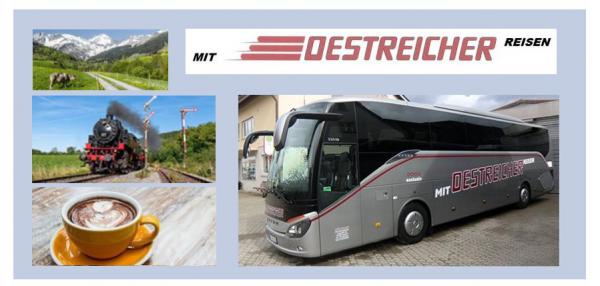 Oestreicher Reisen 
79348 Freiamt, Hauptstr. 24
Tel. 07645-913457 oder 07645-424  - Fax 07645-8869
E-mail: oestreisen@aol.com     www.oestreicher-reisen.de
