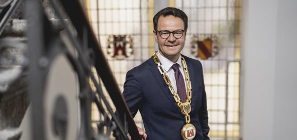 OB Marco Steffens mit Amtskette
Bild: Stadt Offenburg OB Marco Steffens mit Amtskette
Bild: Stadt Offenburg
