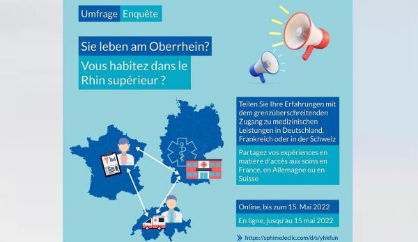 Gesundheitsversorgung im Fokus - Trinationales Kompetenzzentrum TRISAN führt Online-Umfrage für Bürger aus Oberrhein-Region durch.
Mit diesem Logo wirbt TRISAN für die Online-Bürgerumfrage.
Foto: Stadt Weil am Rhein - TRISAN Gesundheitsversorgung im Fokus - Trinationales Kompetenzzentrum TRISAN führt Online-Umfrage für Bürger aus Oberrhein-Region durch.
Mit diesem Logo wirbt TRISAN für die Online-Bürgerumfrage.
Foto: Stadt Weil am Rhein - TRISAN