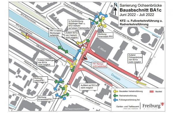 Ab 20. Juni: Sanierung der Ochsenbrücke in Freiburg.
Foto: Stadt Freiburg Ab 20. Juni: Sanierung der Ochsenbrücke in Freiburg.
Foto: Stadt Freiburg