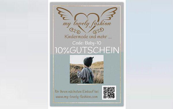 10% Gutschein für Online-Shop my lovely fashion Kindermode und mehr. 10% Gutschein für Online-Shop my lovely fashion Kindermode und mehr.