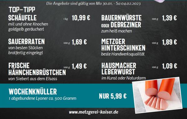 Kaiser Metzger in Rheinhausen, Endingen, Herbolzheim, Riegel Kaiser Metzger in Rheinhausen, Endingen, Herbolzheim, Riegel