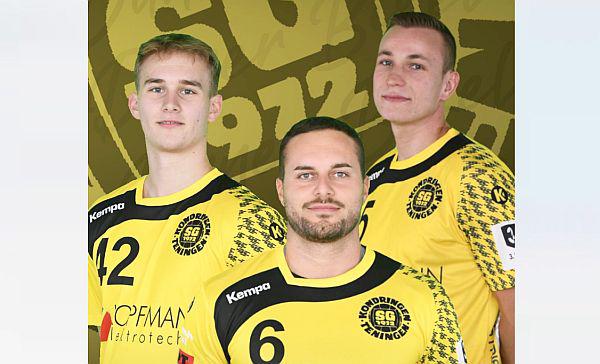 Dreifache Vertragsverlängerung bei der SG Köndringen-Teningen - Lukas Zank, Sebastian Endres und Dustin Ammel bleiben an Bord.
Foto: SG Köndringen-Teningen Dreifache Vertragsverlängerung bei der SG Köndringen-Teningen - Lukas Zank, Sebastian Endres und Dustin Ammel bleiben an Bord.
Foto: SG Köndringen-Teningen