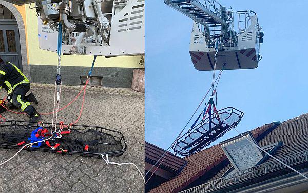 Personenrettung aus Dachgeschoss in Waldkirch - Herausfordernde Aufgabe für Freiwillige Feuerwehr.
Foto: Freiwillige Feuerwehr Waldkirch Personenrettung aus Dachgeschoss in Waldkirch - Herausfordernde Aufgabe für Freiwillige Feuerwehr.
Foto: Freiwillige Feuerwehr Waldkirch