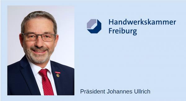 Beste Ideen von Meistern und Professoren gesucht - Seifriz-Preis 2024 startet in Bewerbungsphase - Johannes Ullrich (Präsident der Handwerkskammer Freiburg: "Innovation ist Lebenselixier des Handwerks".