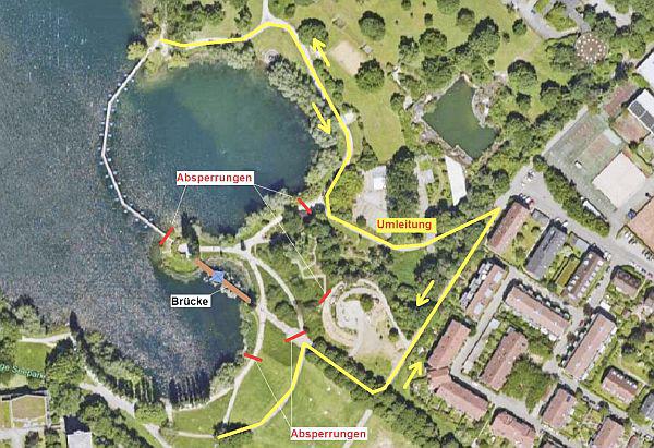 Stahl statt Holz: Garten- und Tiefbauamt Freiburg saniert ab 4. Oktober marode Holzbrücke „Steg zur Rotunde“ am Ostufer des Flückigersees (Bild).
Foto: Stadt Freiburg
Stahl statt Holz: Garten- und Tiefbauamt Freiburg saniert ab 4. Oktober marode Holzbrücke „Steg zur Rotunde“ am Ostufer des Flückigersees (Bild).
Foto: Stadt Freiburg