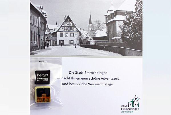 Adventstreff der Senioren in Emmendingen (5. Dezember) entfällt.
Karte mit Pralinengruß aus dem Rathaus.

Foto: Stadt Emmendingen 