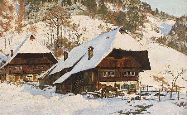 „Treffpunkt Gutach“ in Freiburg - Neue Gemälde-Präsentation im Dachgeschoss des Augustinermuseums.
Curt Liebich - Wintersonne, zwei Bauernhäuser im Schnee in Gutach-Untertal (1922).
Foto: Städtische Museen Freiburg - Axel Killian „Treffpunkt Gutach“ in Freiburg - Neue Gemälde-Präsentation im Dachgeschoss des Augustinermuseums.
Curt Liebich - Wintersonne, zwei Bauernhäuser im Schnee in Gutach-Untertal (1922).
Foto: Städtische Museen Freiburg - Axel Killian
