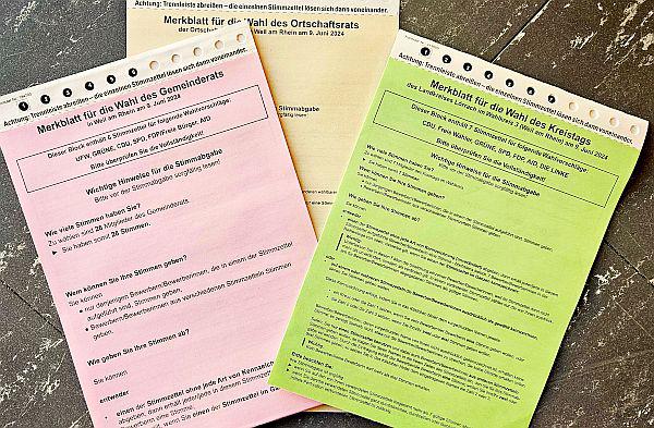 Kommunal- und Europawahlen am 9. Juni 2024: Rund 22.000 Bürger dürfen in Weil am Rhein zur Wahl.
Bunt geht es am Sonntag (9. Juni 2024) zu, wenn die Kommunal- und Europawahlen über die Bühne gehen. Rund 22.000 Weilerinnen und Weiler sind aufgerufen, ihre Stimme(n) abzugeben.
Foto: Stadtverwaltung Weil am Rhein - Bähr Kommunal- und Europawahlen am 9. Juni 2024: Rund 22.000 Bürger dürfen in Weil am Rhein zur Wahl.
Bunt geht es am Sonntag (9. Juni 2024) zu, wenn die Kommunal- und Europawahlen über die Bühne gehen. Rund 22.000 Weilerinnen und Weiler sind aufgerufen, ihre Stimme(n) abzugeben.
Foto: Stadtverwaltung Weil am Rhein - Bähr