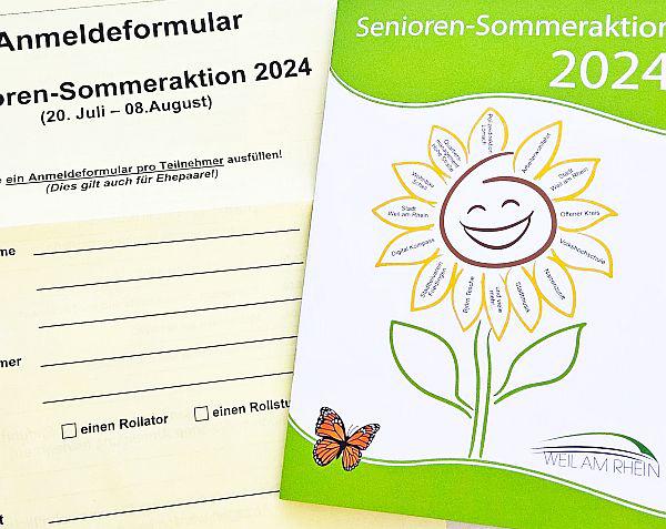 20. Juli bis 9. August 2024: Senioren-Sommeraktion in Weil am Rhein.
Die kostenlose Broschüre, in der alle Programmpunkte aufgelistet sind, liegt samt Anmeldeformular im Rathaus und der Ortsverwaltung Haltingen aus.
Foto: Stadtverwaltung Weil am Rhein - Bähr 20. Juli bis 9. August 2024: Senioren-Sommeraktion in Weil am Rhein.
Die kostenlose Broschüre, in der alle Programmpunkte aufgelistet sind, liegt samt Anmeldeformular im Rathaus und der Ortsverwaltung Haltingen aus.
Foto: Stadtverwaltung Weil am Rhein - Bähr