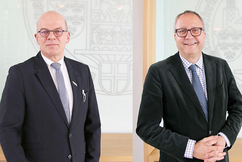 Holger Reinecke ist neuer Vorsitzender des Universitätsrats der Universität Freiburg.
Holger Reinecke und Andreas Voßkuhle.
Foto: Universität Freiburg - Tobias Kupries-Thomma Holger Reinecke ist neuer Vorsitzender des Universitätsrats der Universität Freiburg.
Holger Reinecke und Andreas Voßkuhle.
Foto: Universität Freiburg - Tobias Kupries-Thomma